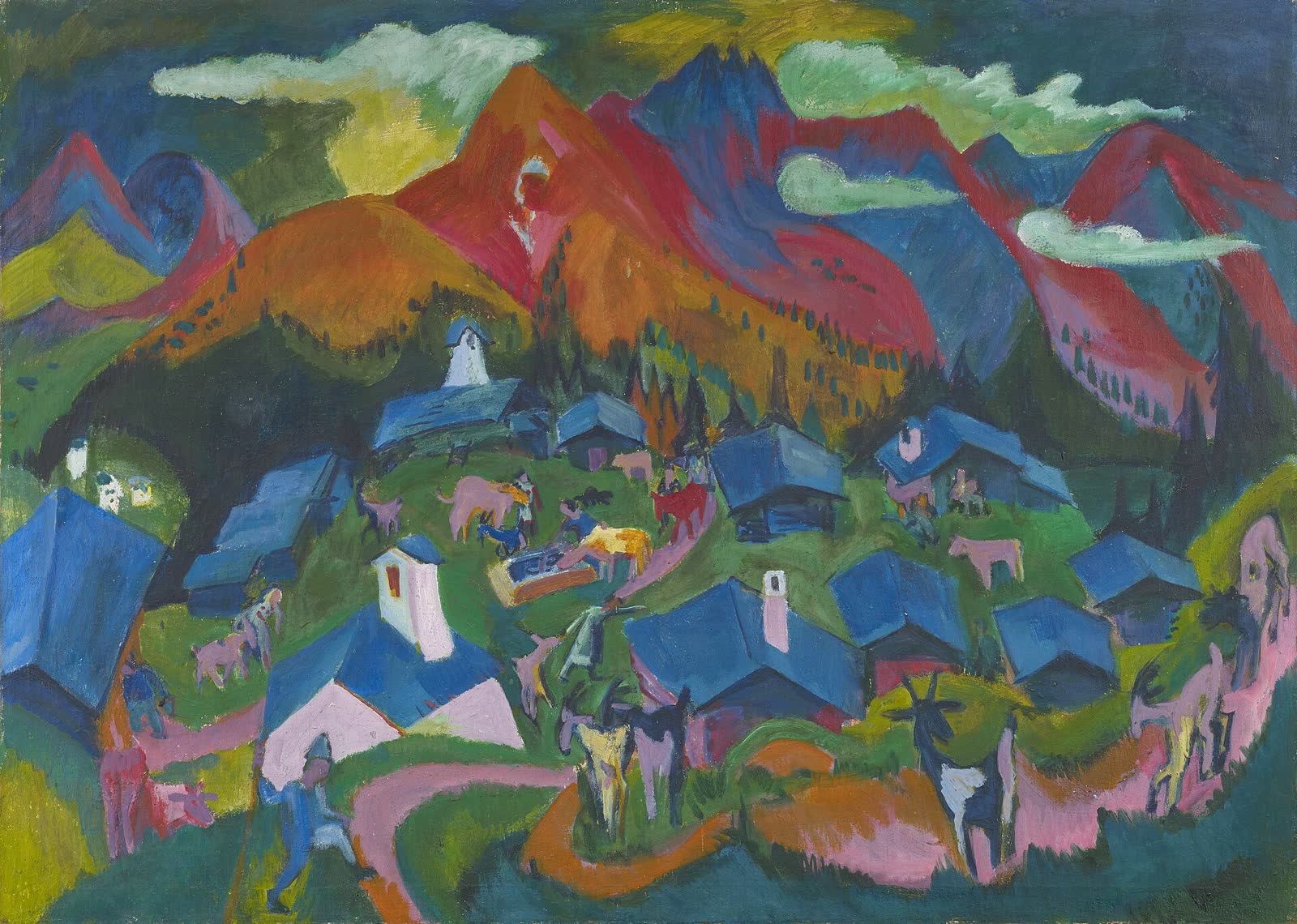 Ernst Ludwig Kirchner, Stafelalp, Rückkehr der Tiere, 1919